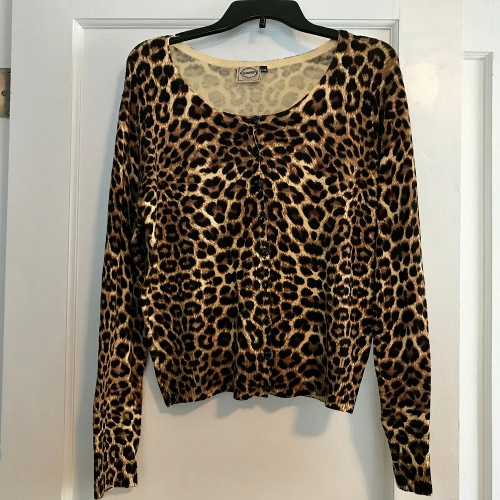 Leopard Print Cardigan Rockabilly Punk 2XL
